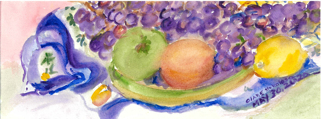 Purple Grapes with Fruit and Lemon
