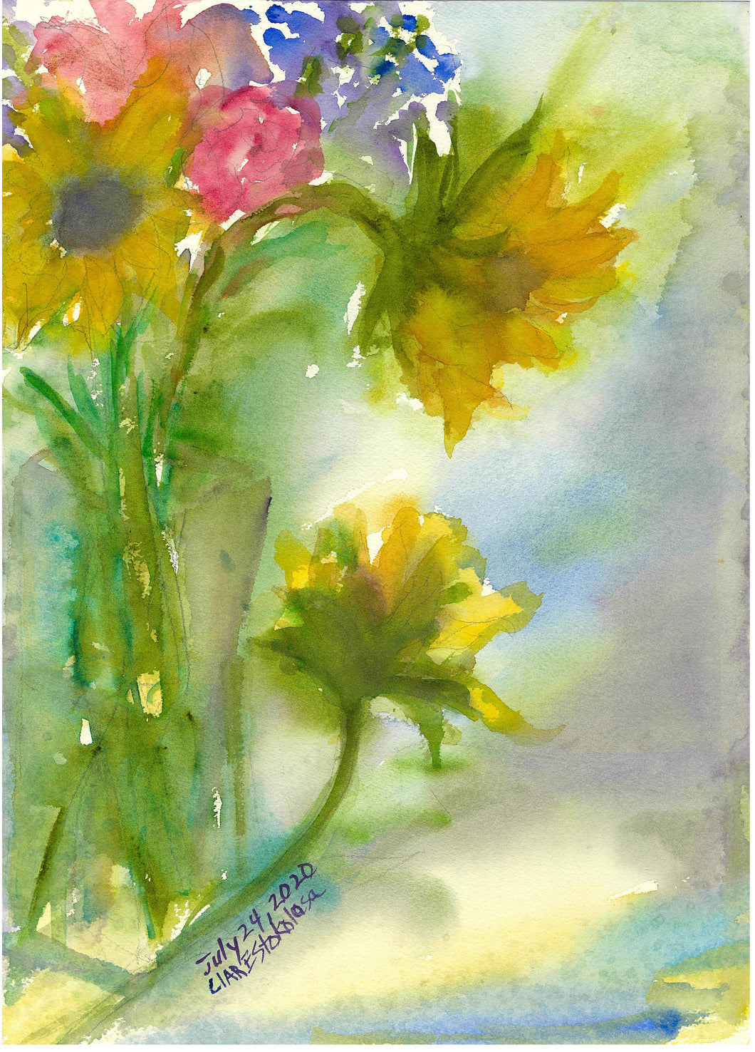 Misty Sunflowers